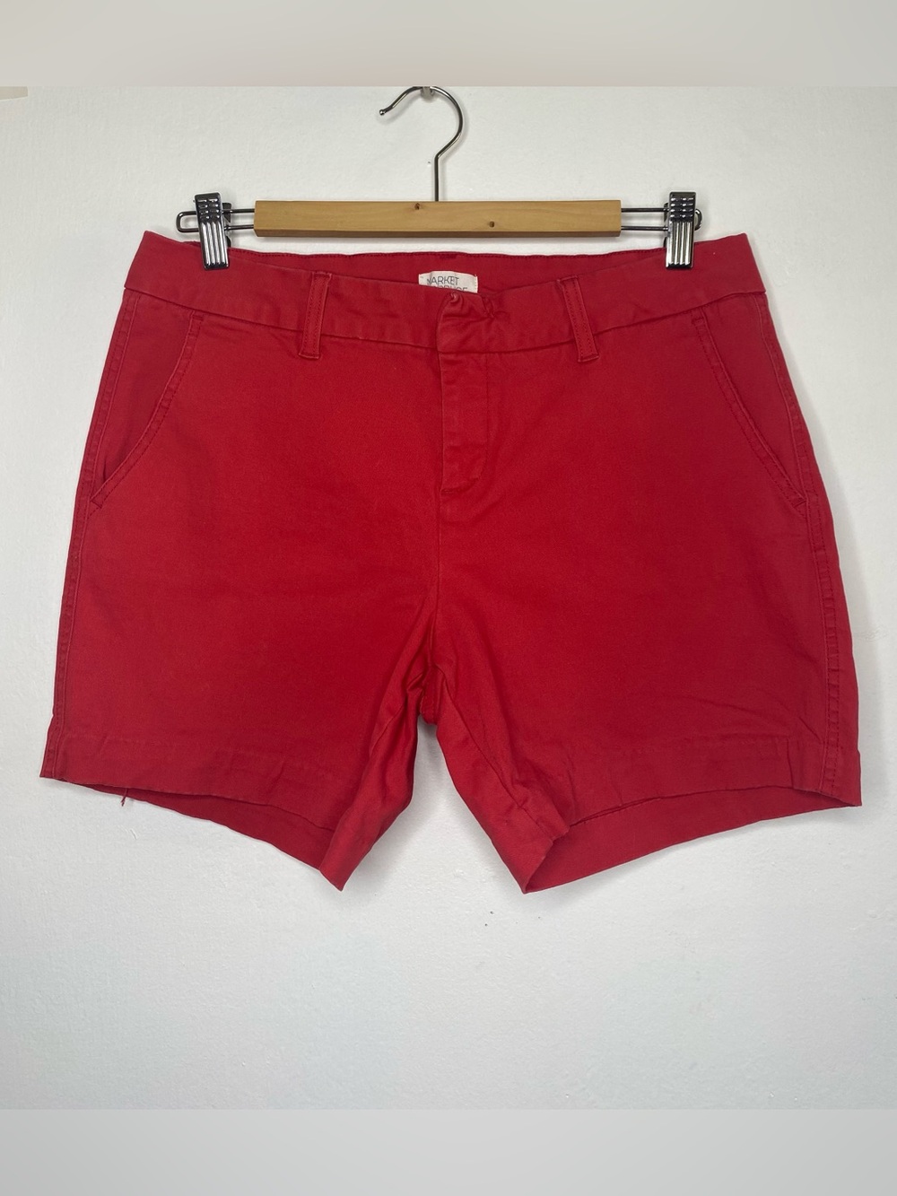 Market & Spruce Red Cotton shorts Size 8 Preppy Minimalist comfy